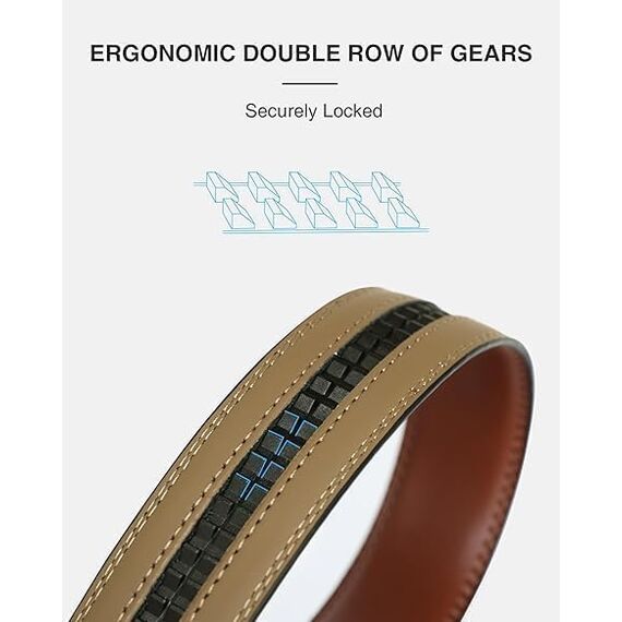 CHAOREN Herren Gürtel Ohne Schnalle, Automatik Gürtel für Männer Ledergürtel 35mm