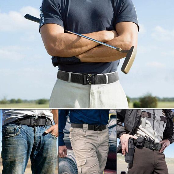 AivaToba ​​Taktischer Gürtel für Militär & Outdoor - Arbeitsgürtel Herren mit Schnellverschluss. Robustes Gürtel Herren Canvas Metallschnalle. Taktischer Arbeitsgürtel für Camping, Sport & Beruf.​​