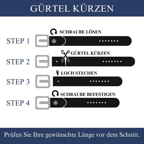 FOMAX Herren Ledergürtel aus Büffelleder, Gürtel Handgemacht, MADE IN GERMANY, für Männer Jeans Anzug, 38mm breit, Länge kürzbar, Echtleder schwarz (Bundweite 105cm)