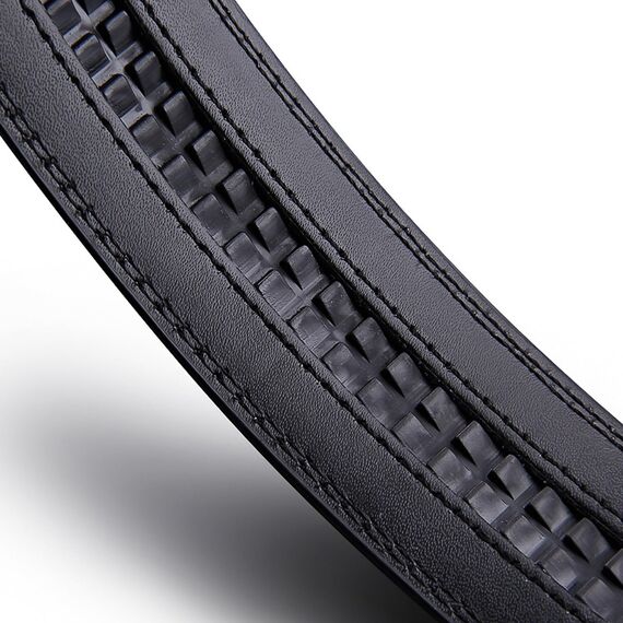 EKdirect 2 Stück Herren Ersatzgürtel ohne Schnalle Leder Automatik Gürtel (Schwarz Schwarz, 130cm)