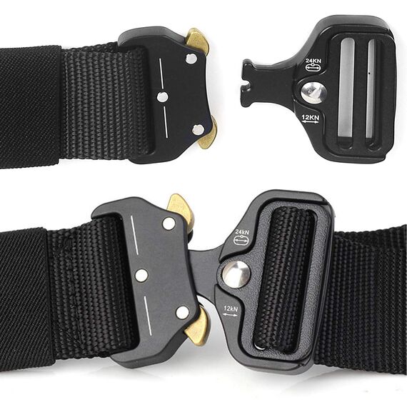 Chalier Herren 2er Unisex Gürtel, Armee-grün + Schwarz, Einheitsgröße