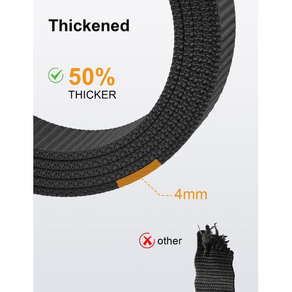 JUKMO Ratsche Gürtel Herren, Nylon Web Automatik Taktischer Arbeit Gürtel (Schwarz, Für Taille 60cm-105cm (Länge 120cm))