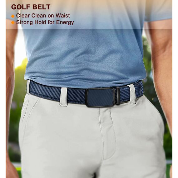 BULLIANT Gürtel Herren, Gürtel Ratsche Ledergürtel Automatikschließe für Herren Anzug Business Kleidung,Breit 35mm,Größe Angepasst(Navy Blau-120cm/34-40" taille verstellbar)