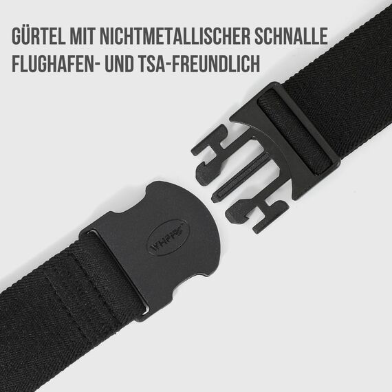 WHIPPY Elastischer Gürtel Herren Verstellbarer Outdoor Stretchgürtel Unisex Arbeitsgürtel für Damen Herren Stoffgürtel mit Kunststoffschnalle,110cm Schwarz
