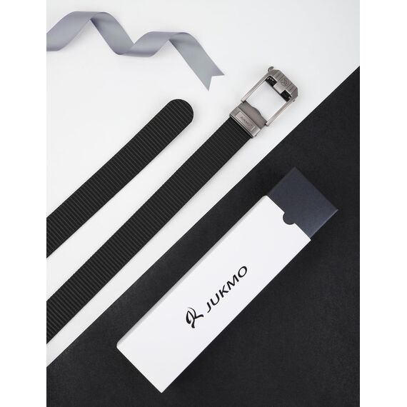 JUKMO Ratsche Gürtel Herren, Nylon Web Automatik Taktischer Arbeit Gürtel (Schwarz, Für Taille 60cm-105cm (Länge 120cm))