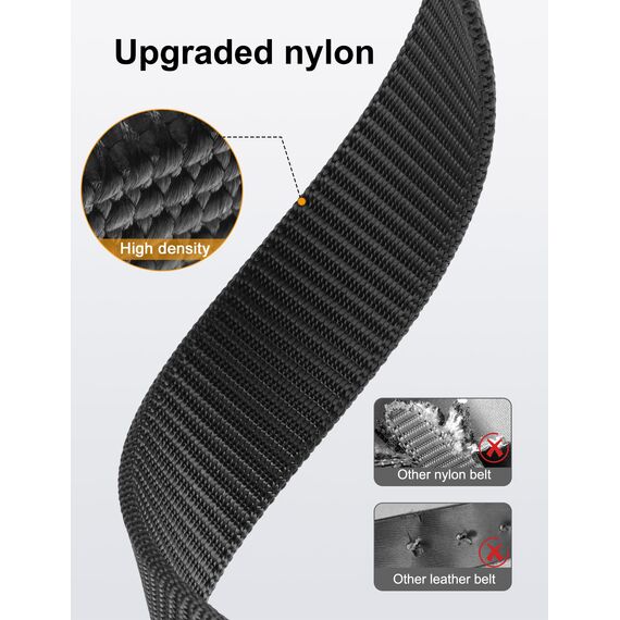 JUKMO Ratsche Gürtel Herren, Nylon Web Automatik Taktischer Arbeit Gürtel (Schwarz, Für Taille 60cm-105cm (Länge 120cm))