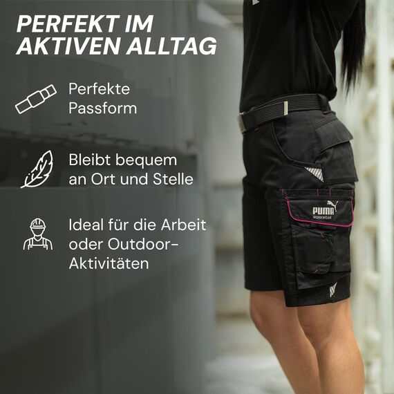 PUMA Workwear Gürtel Herren Schwarz – Stufenlos Verstellbar - Ohne Löcher - Mit Koppelschließe - Robust & Strapazierfähig - Länge: 135cm, beliebig kürzbar - Herren Gürtel für Arbeit & Freizeit