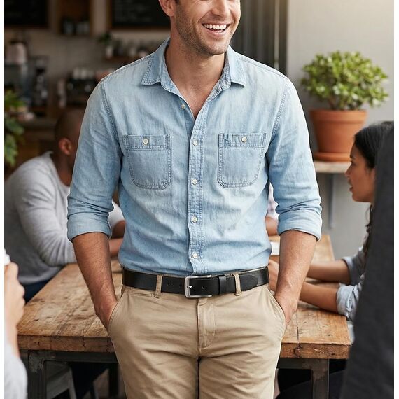 VRLEGEND Ledergürtel Herren 110-175cm Gürtel Leder Jean Business Metall Retro Jeansgürtel Vollrindleder 38mm Breite (120cm, Schwarz)