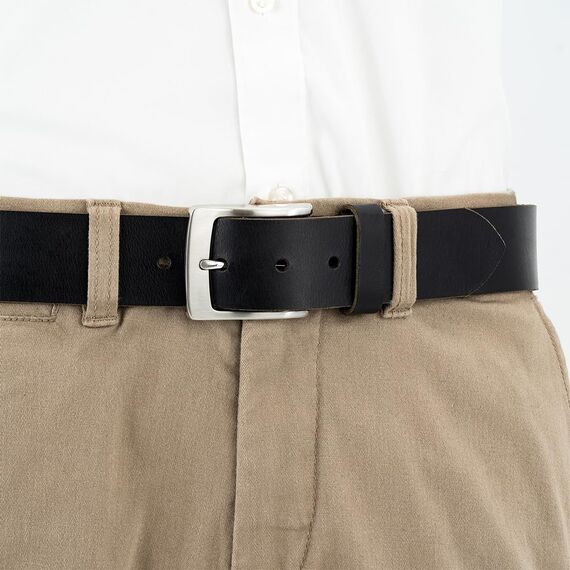 LINDENMANN Leder-Gürtel Herren 40 mm breit, Gürtel Herren Vollrindleder schwarz