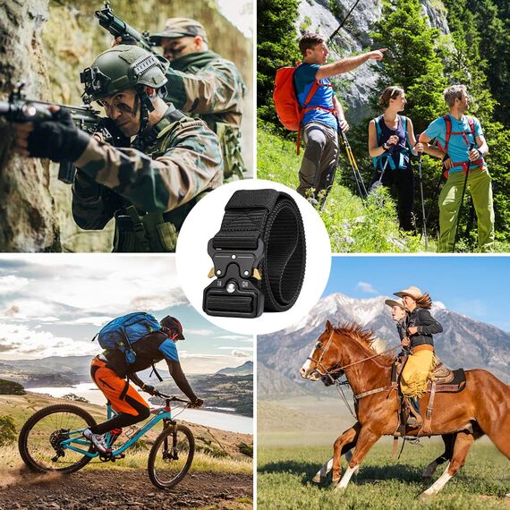 AivaToba ​​Taktischer Gürtel für Militär & Outdoor - Arbeitsgürtel Herren mit Schnellverschluss. Robustes Gürtel Herren Canvas Metallschnalle. Taktischer Arbeitsgürtel für Camping, Sport & Beruf.​​