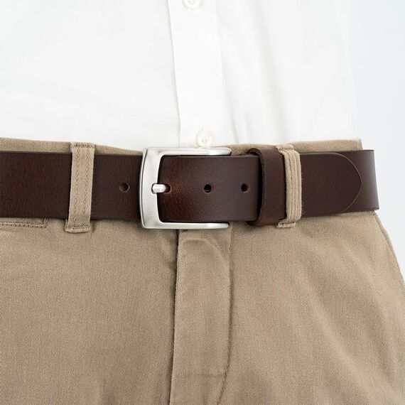 LINDENMANN Leder-Gürtel Herren 40 mm breit, Gürtel Herren Vollledergürtel aus Büffelleder braun, Größe/Size:105