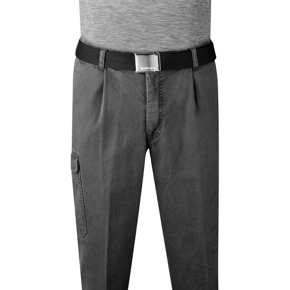 VINTAGE BASICS Unisex Stoffgürtel 130cm lang - 3,8cm breit - Herren und Damen Gürtel - Stufenlos verstellbarer Canvas Belt - Metallschnalle Schwarz