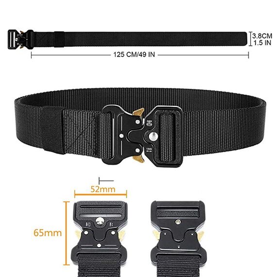 LC-dolida Taktischer Gürtel Herren, Militär Arbeitsgürte, Sicherheitsggurte Beutegürtel mit 2 Taktischen Schlüsselhaken&Metallschnalle, Taktische Gurt Belt für Outdoor Sport Camping Jagen