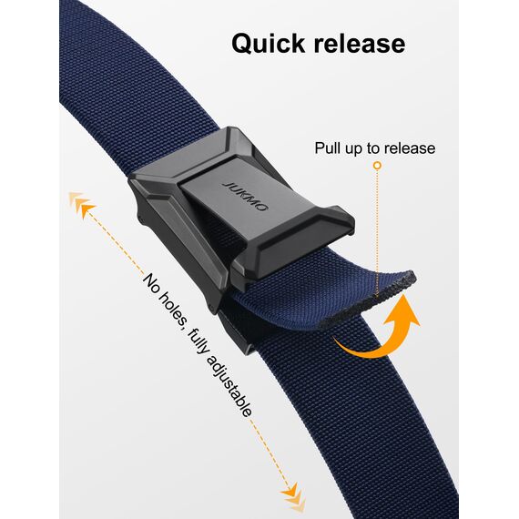 JUKMO Taktischer Stretchgürtel für Männer, Militär Arbeit Rigger Wandern,3,8cm elastische Nylon Web Ratsche Schnellspanner Gürtel in Geschenkbox (Blau, Groß)