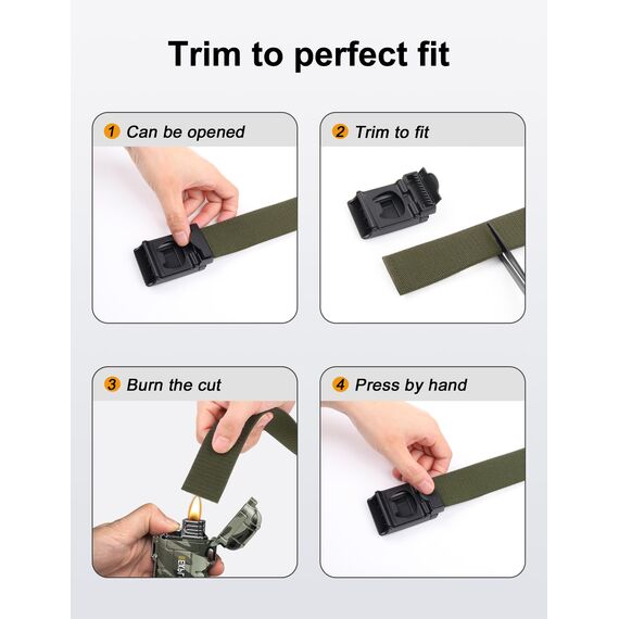 JUKMO Taktischer Stretchgürtel für Männer, Militär Arbeit Rigger Wandern,3,8cm elastische Nylon Web Ratsche Schnellspanner Gürtel in Geschenkbox (Armeegrün, Groß)