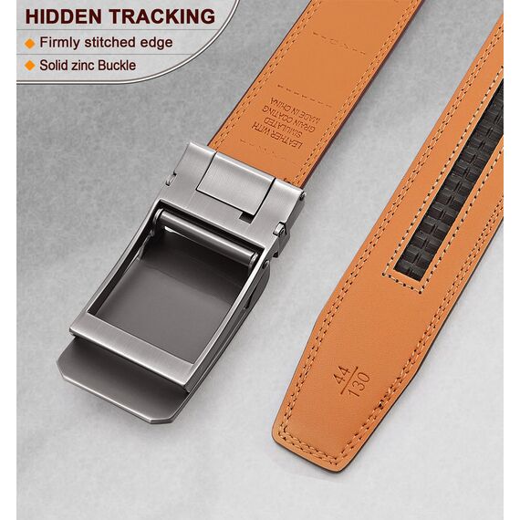 BULLIANT Gürtel Herren, Gürtel Ratsche Ledergürtel Automatikschließe für Herren Anzug Business Kleidung,Breit 35mm,Größe Angepasst(Schwarz-125cm/36-42" taille verstellbar)