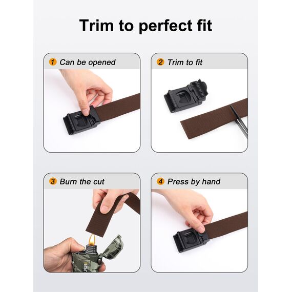 JUKMO Taktischer Stretchgürtel für Männer, Militär Arbeit Rigger Wandern,3,8cm elastische Nylon Web Ratsche Schnellspanner Gürtel in Geschenkbox (Kaffee, Groß)