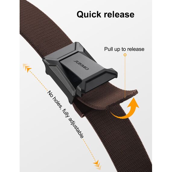 JUKMO Taktischer Stretchgürtel für Männer, Militär Arbeit Rigger Wandern,3,8cm elastische Nylon Web Ratsche Schnellspanner Gürtel in Geschenkbox (Kaffee, Medium)