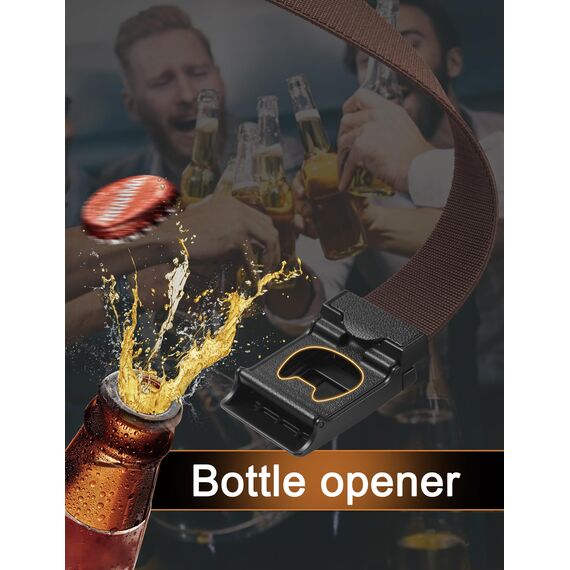 JUKMO Taktischer Stretchgürtel für Männer, Militär Arbeit Rigger Wandern,3,8cm elastische Nylon Web Ratsche Schnellspanner Gürtel in Geschenkbox (Kaffee, Groß)