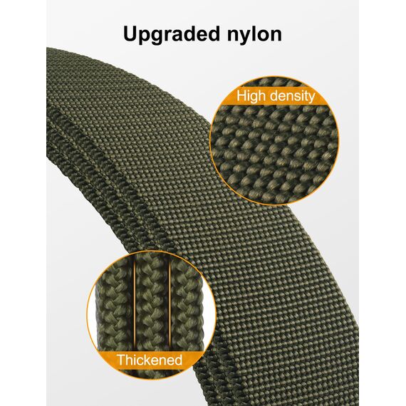 JUKMO Taktischer Stretchgürtel für Männer, Militär Arbeit Rigger Wandern,3,8cm elastische Nylon Web Ratsche Schnellspanner Gürtel in Geschenkbox (Armeegrün, Medium)