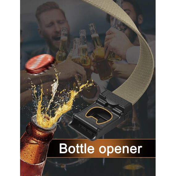 JUKMO Taktischer Stretchgürtel für Männer, Militär Arbeit Rigger Wandern,3,8cm elastische Nylon Web Ratsche Schnellspanner Gürtel in Geschenkbox (Kojote, Groß)