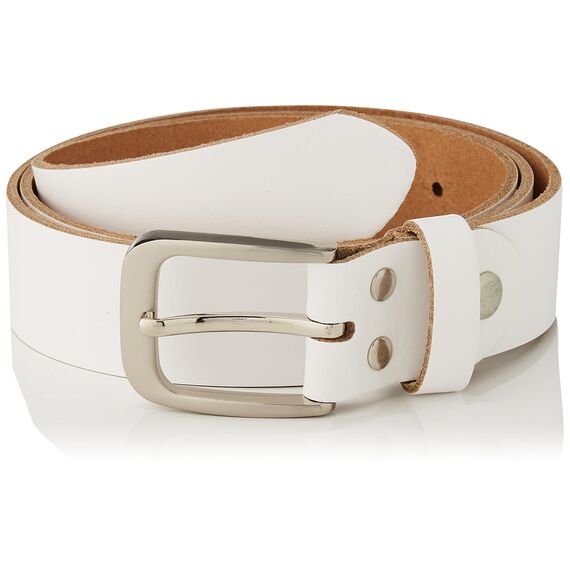 Vascavi Ledergürtel, 3 cm breit, Made in Germany, echt Leder Gürtel für Damen und Herren, kürzbar (90 cm Gesamtlänge 100 cm, Weiß)