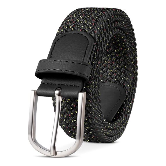 TANGCHAO Stoffgürtel Stretchgürtel Elastik Flechtgürtel Geflochtener und Elastischer Dehnbarer Gürtel für Damen und Herren Breite 3.3cm Sternenhimmel Schwarz 135cm