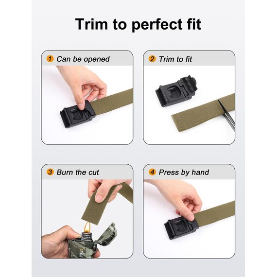 JUKMO Taktischer Stretchgürtel für Männer, Militär Arbeit Rigger Wandern,3,8cm elastische Nylon Web Ratsche Schnellspanner Gürtel in Geschenkbox (Kojote, Medium)