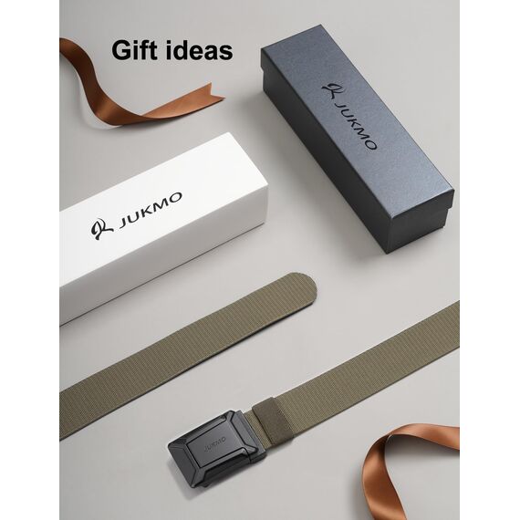 JUKMO Taktischer Stretchgürtel für Männer, Militär Arbeit Rigger Wandern,3,8cm elastische Nylon Web Ratsche Schnellspanner Gürtel in Geschenkbox (Kojote, Medium)