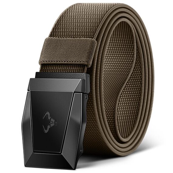 BULLIANT Taktischer Gürtel, Gürtel Herren Arbeitsgürtel Militär Wandern 3,8cm,Schnellverschluss Metallschnalle(Hellbraun,105cm/30-34" taille verstellbar)