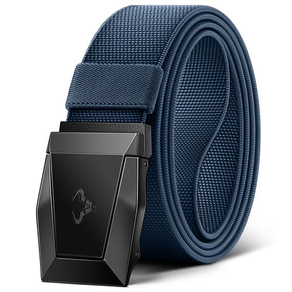 BULLIANT Taktischer Gürtel, Gürtel Herren Arbeitsgürtel Militär Wandern 3,8cm,Schnellverschluss Metallschnalle(Navy Blau,100cm/28-32" taille verstellbar)