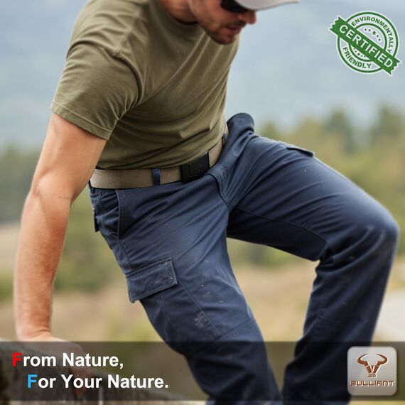 BULLIANT Taktischer Gürtel, Gürtel Herren Militär Wandern Arbeitsgürtel 3,8cm,Schnellverschluss Metallschnalle(Beige-135cm/42-46" taille verstellbar)