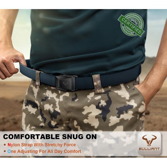 BULLIANT Taktischer Gürtel, Gürtel Herren Arbeitsgürtel Militär Wandern 3,8cm,Schnellverschluss Metallschnalle(Navy Blau,155cm/52-56" taille verstellbar)