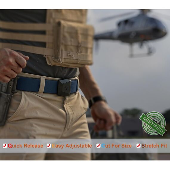 BULLIANT Taktischer Gürtel, Gürtel Herren Arbeitsgürtel Militär Wandern 3,8cm,Schnellverschluss Metallschnalle(Navy Blau,155cm/52-56" taille verstellbar)