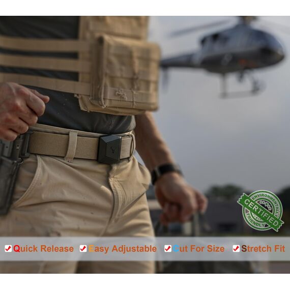 BULLIANT Taktischer Gürtel, Gürtel Herren Militär Wandern Arbeitsgürtel 3,8cm,Schnellverschluss Metallschnalle(Beige-105cm/30-34" taille verstellbar)