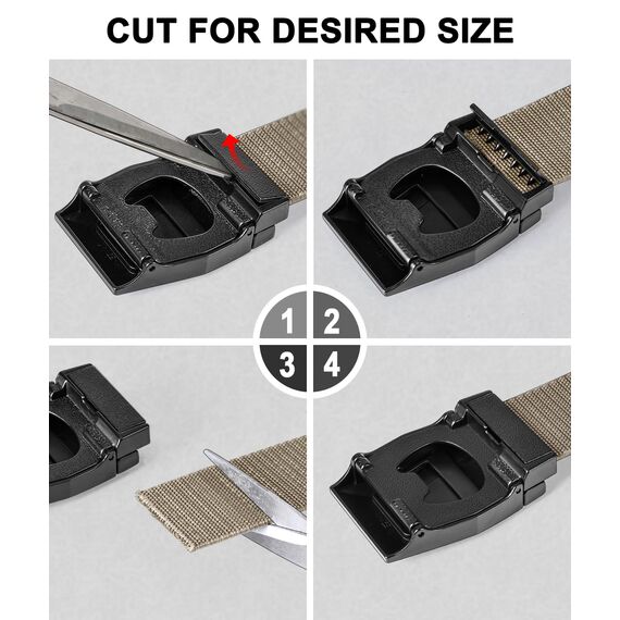 BULLIANT Taktischer Gürtel, Gürtel Herren Arbeitsgürtel Militär Wandern 3,8cm,Schnellverschluss Metallschnalle(Beige,110cm/32-36" taille verstellbar)