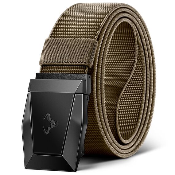 BULLIANT Taktischer Gürtel, Gürtel Herren Militär Wandern Arbeitsgürtel 3,8cm,Schnellverschluss Metallschnalle(Beige-135cm/42-46" taille verstellbar)