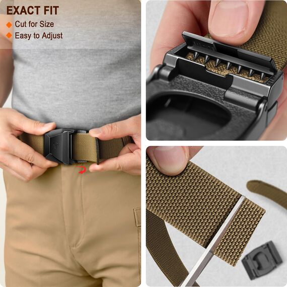 BULLIANT Taktischer Gürtel, Gürtel Herren Arbeitsgürtel Militär Wandern 3,8cm,Schnellverschluss Metallschnalle(Walddrossel,145cm/46-50" taille verstellbar)