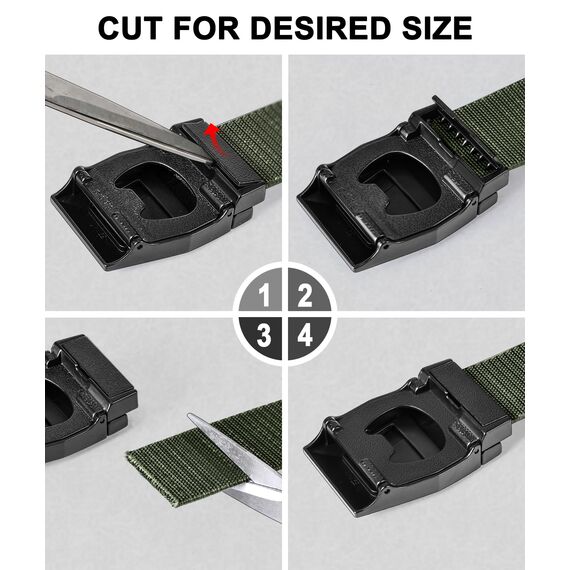 BULLIANT Taktischer Gürtel, Gürtel Herren Arbeitsgürtel Militär Wandern 3,8cm,Schnellverschluss Metallschnalle(Marinegrün-125cm/38-42" taille verstellbar)