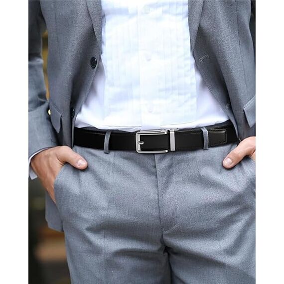 CHAOREN Ledergürtel Herren – Automatik Gürtel Herren ohne Löcher für Anzug und Freizeit (Breit 35mm)