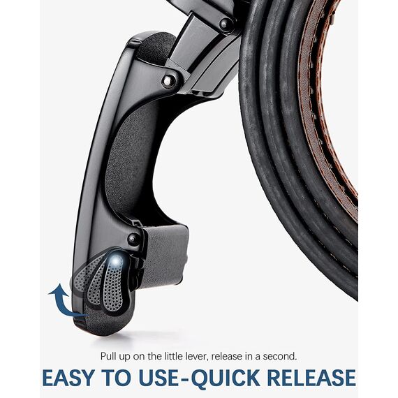 BOSTANTEN Gürtel Herren, Ledergürtel für Herren mit Ratsche Automatikschließe Business Anzug Gürtel Breit 35mm,Größe Angepasst