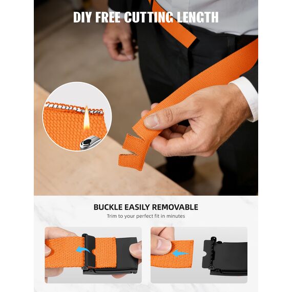 LXMY Gürtel Herren,Herren Gürtel Ohne Löcher,Stufenlos Verstellbar Canvas Stoff Gürtel Herren,Der Outdoor Business Arbeitsgürtel Passt überall Hin(Orange)