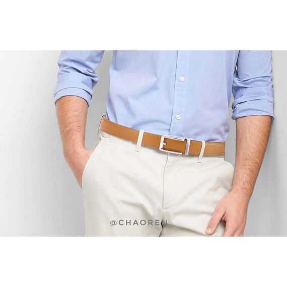 CHAOREN Ledergürtel Herren – Automatik Gürtel Herren ohne Löcher für Anzug und Freizeit (Breit 35mm)