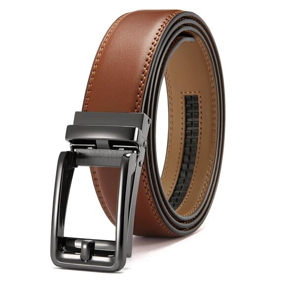 CHAOREN Ledergürtel Herren – Automatik Gürtel Herren ohne Löcher für Anzug und Freizeit (Breit 35mm)