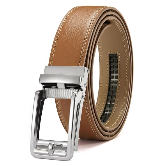 CHAOREN Ledergürtel Herren – Automatik Gürtel Herren ohne Löcher für Anzug und Freizeit (Breit 35mm)