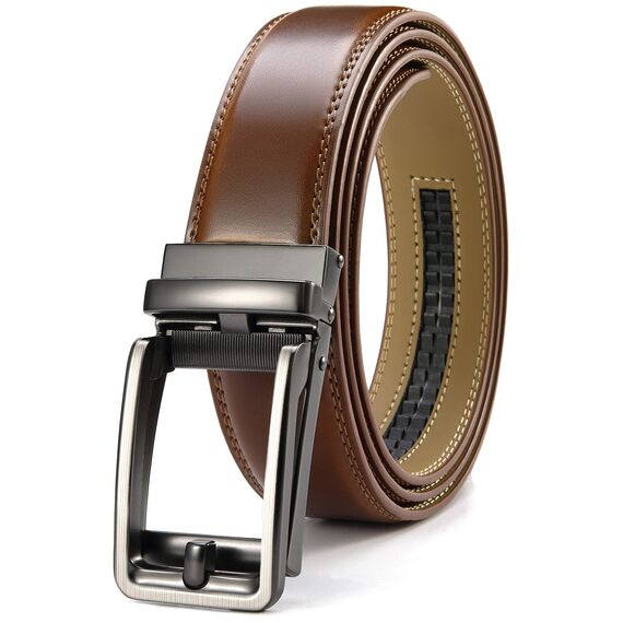 CHAOREN Ledergürtel Herren – Automatik Gürtel Herren ohne Löcher für Anzug und Freizeit (Breit 35mm)