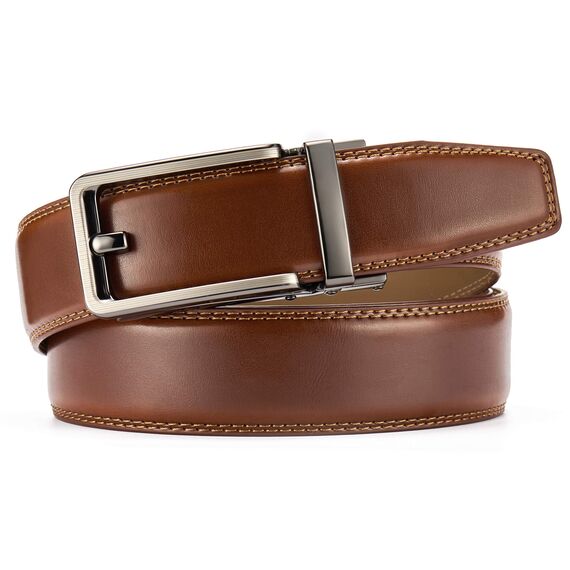 CHAOREN Ledergürtel Herren – Automatik Gürtel Herren ohne Löcher für Anzug und Freizeit (Breit 35mm)