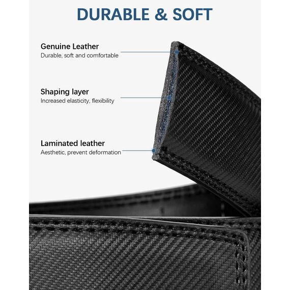 BOSTANTEN Gürtel Herren, Ledergürtel für Herren mit Ratsche Automatikschließe Business Anzug Gürtel Breit 35mm,Größe Angepasst