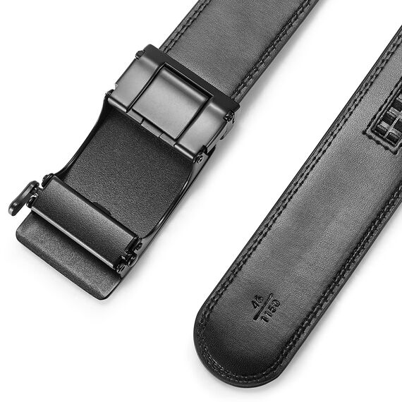 BOSTANTEN Gürtel Herren, Ledergürtel für Herren mit Ratsche Automatikschließe Business Anzug Gürtel Breit 35mm,Größe Angepasst