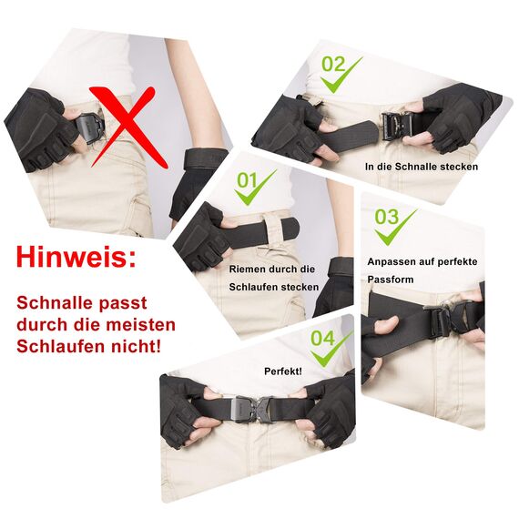 JUKMO Taktischer Gürtel, Militär Wandern 3,8cm Arbeit Gürtel mit Schwere Schnellverschluss Schnalle (Grau, XL-für Taille 116cm-125cm (Länge 145cm))
